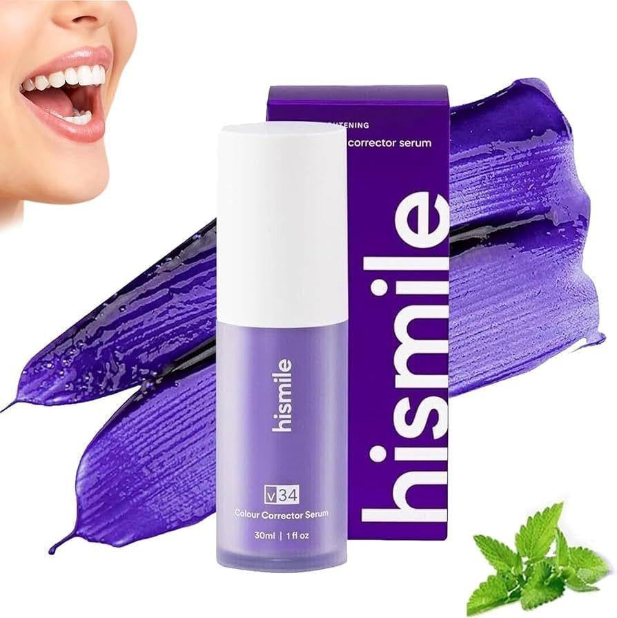 hi smileV34 colour corrector serum - Teeth whitening purple toothpaste 30ml